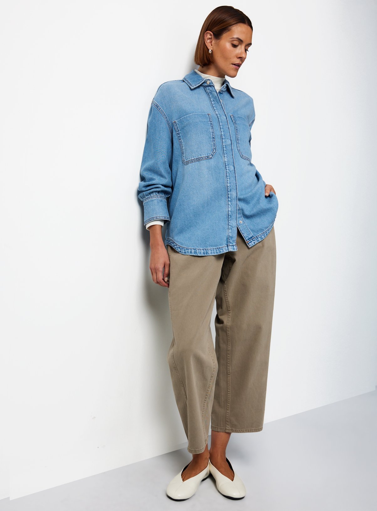 Mid Wash Denim Relaxed Shirt 20 - Image 2 thumbnail